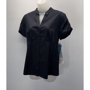 Apostrophe Woman Black gathered bust Shortsleeve Sears M